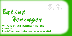 balint heninger business card